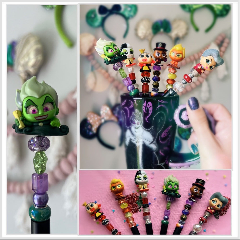💜😈 Villain Disney Doorable beaded Pens handmade✍️